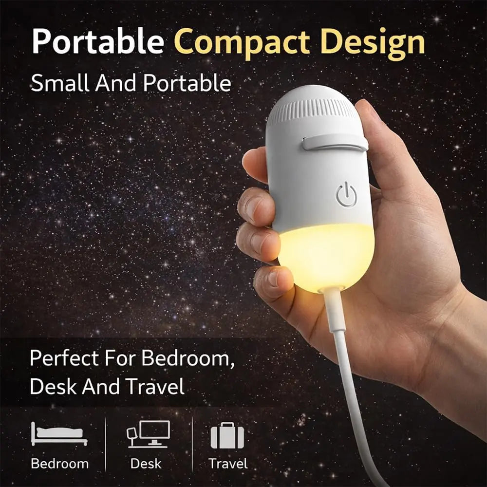 2-in-1 Galaxy Star Projector Night Light USB Powered Starry Sky Projection Lamp Bedroom Party Decorative Atmosphere Light