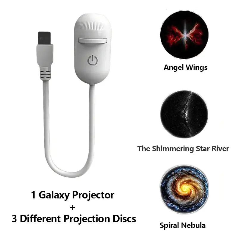 2-in-1 Galaxy Star Projector Night Light USB Powered Starry Sky Projection Lamp Bedroom Party Decorative Atmosphere Light
